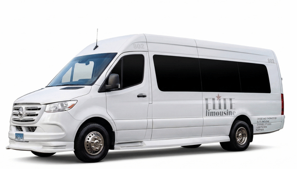 Elite Limousine 12 Passenger Mercedes Sprinter Van perfect for Group Travel